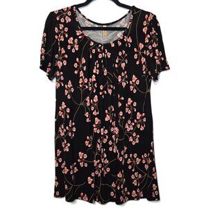 Anymeet Short Sleeve Floral Knit Top Size M